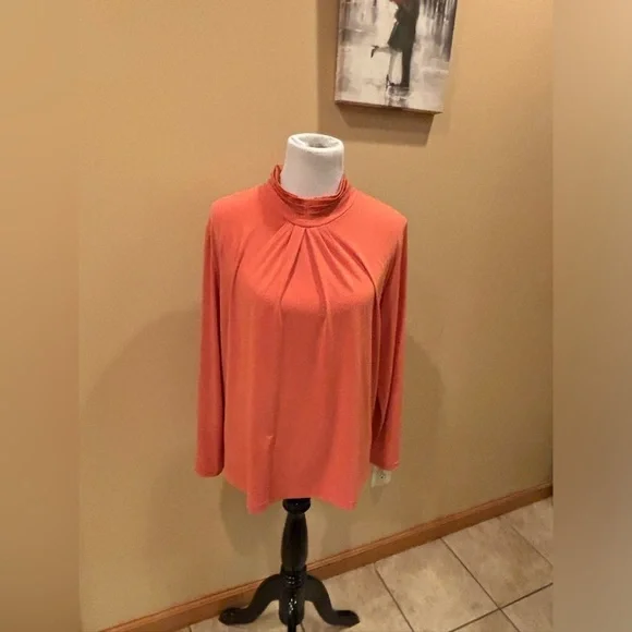 Susan Graver Women’s Blouse with Standup Collar Mock Turtleneck Size Medium - Picture 1 of 4